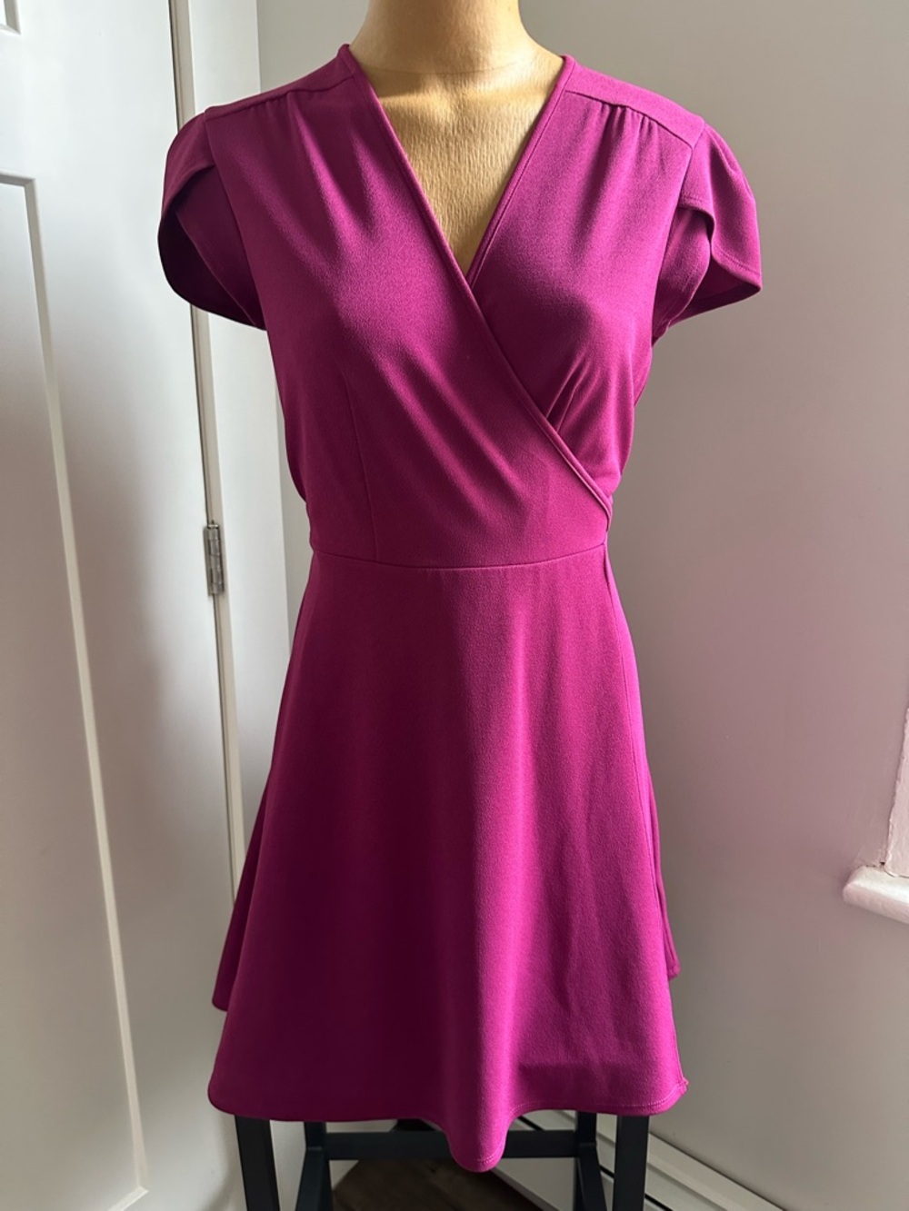 le chateau fuchsia wrap dress